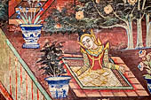 Chiang Mai - The Wat Phra Singh temple. Murals of the Viharn Lai Kham illustrating Jataka tales and other stories. 